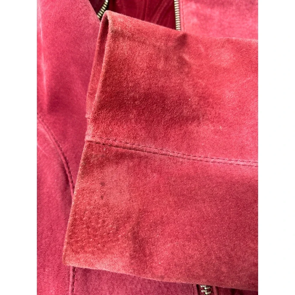Lane Bryant Jacket Womens14/16 Pink‎ Suede Zip Front Pockets - Picture 8 of 8